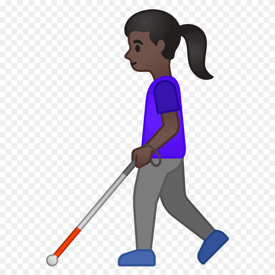 Woman With White Cane Emoji Clipart, People, Person, Walking, Face Png Image
