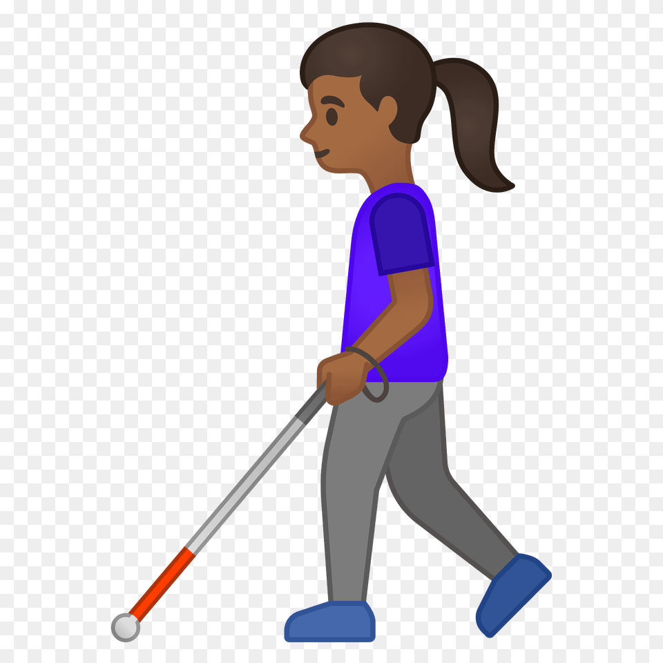Woman With White Cane Emoji Clipart, People, Person, Walking, Boy Free Png