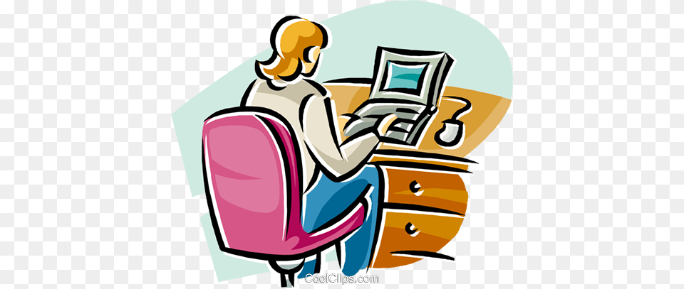 Woman Working, Computer, Electronics, Pc, Table Free Transparent Png