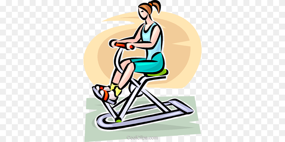 Woman Working On An Exercise Machine Royalty Free Vector Clip Art, Baby, Person, Face, Head Png