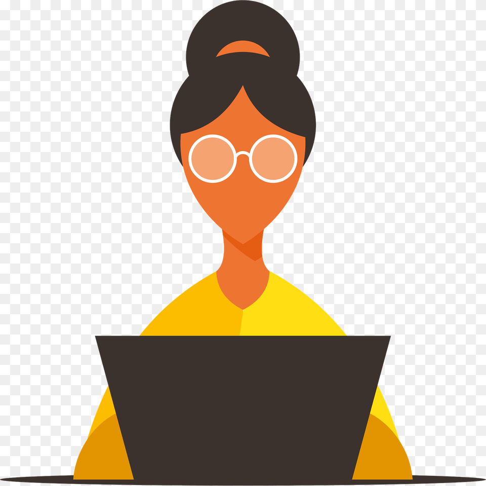 Woman Working On Laptop Clipart, Reading, Person, Pc, Computer Free Transparent Png