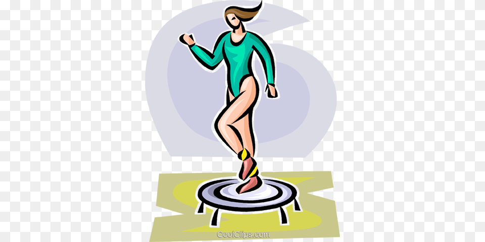 Woman Working Out On A Small Trampoline Royalty Vector Clip, Person, Clothing, Hat, Face Png