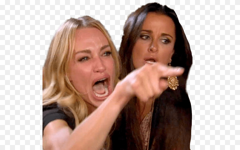 Woman Yelling At Cat Meme, Face, Head, Person, Adult Png