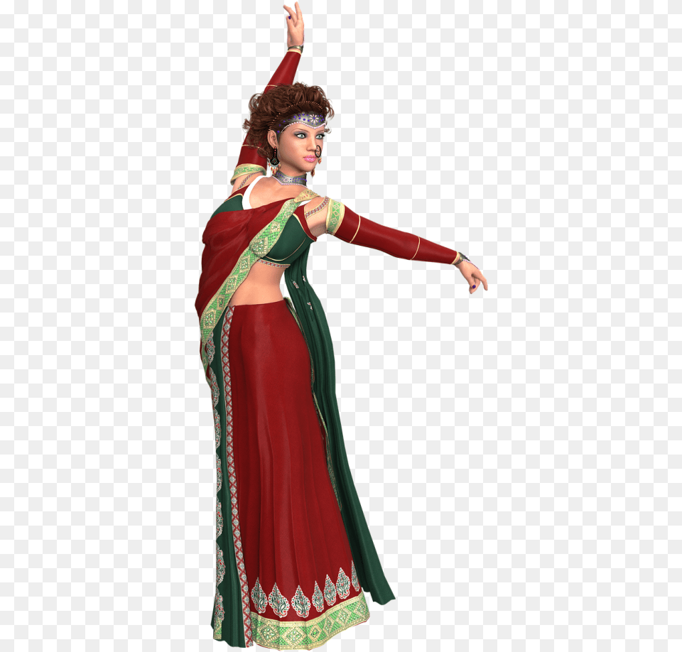 Womanindian Clothingbeautyfemale Costume, Dancing, Leisure Activities, Person, Adult Free Transparent Png