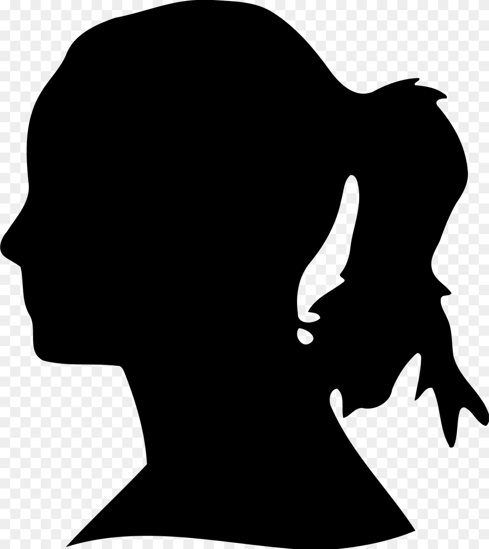 Womans Head Silhouette Icons, Gray Free Png Download