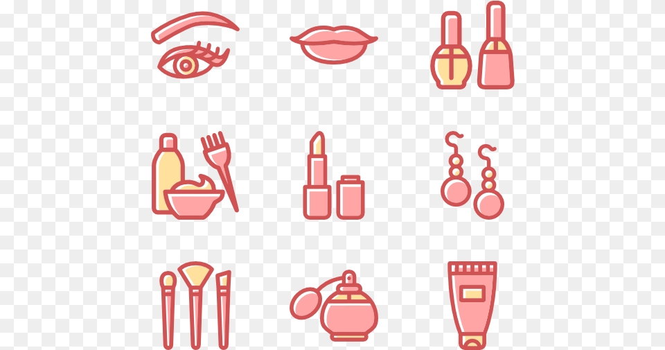 Women And Beauty Set Pink Makeup Icon, Cosmetics, Lipstick, Cutlery Free Transparent Png