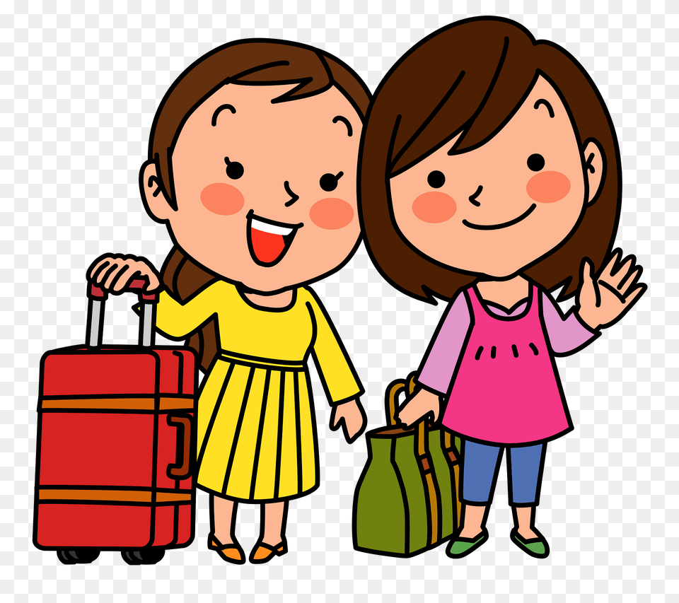 Women Are Traveling Clipart, Baby, Person, Baggage, Face Png