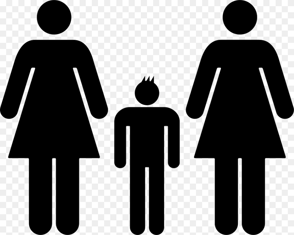 Women Couple With A Boy Ladies Only Toilet Sign, Silhouette, Symbol, Person Free Transparent Png