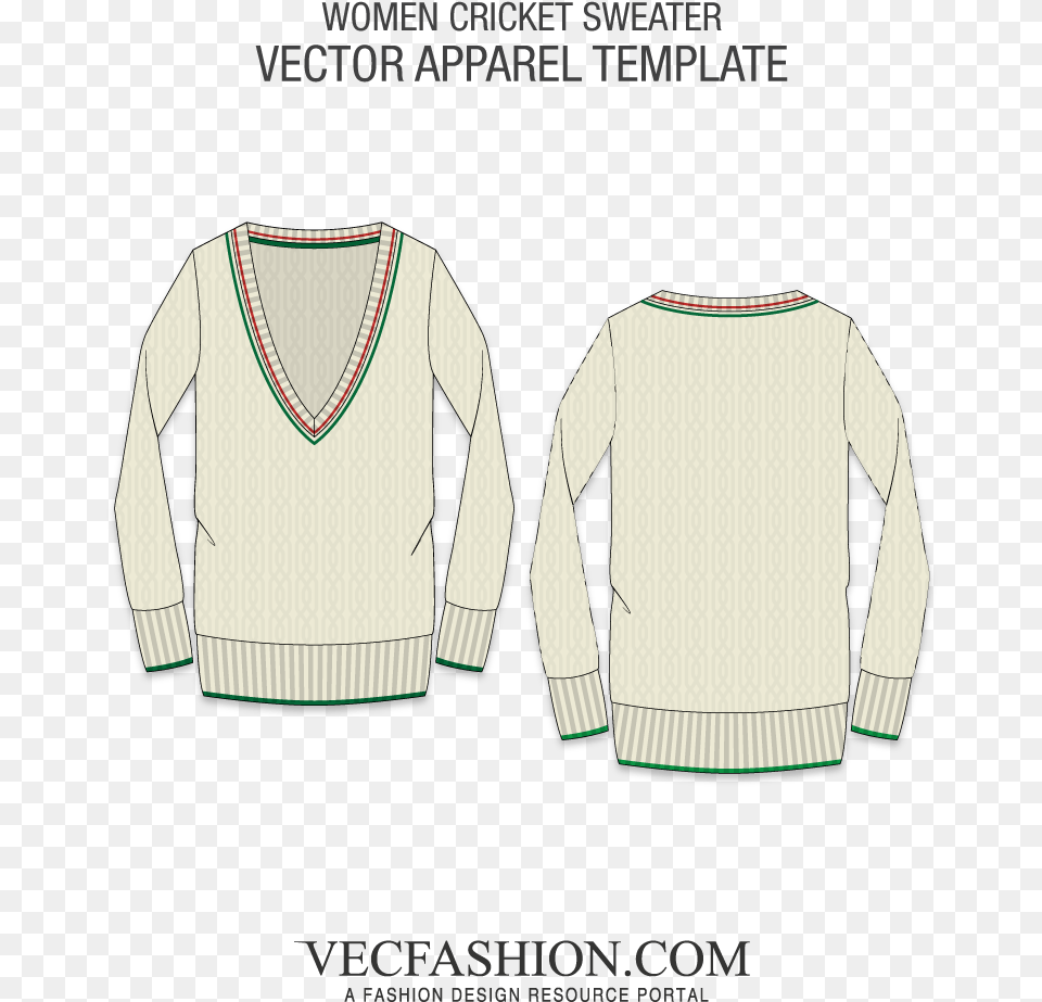 Women Cricket Sweater Vector Template Sweater, Clothing, Knitwear, Sweatshirt, Long Sleeve Free Png Download
