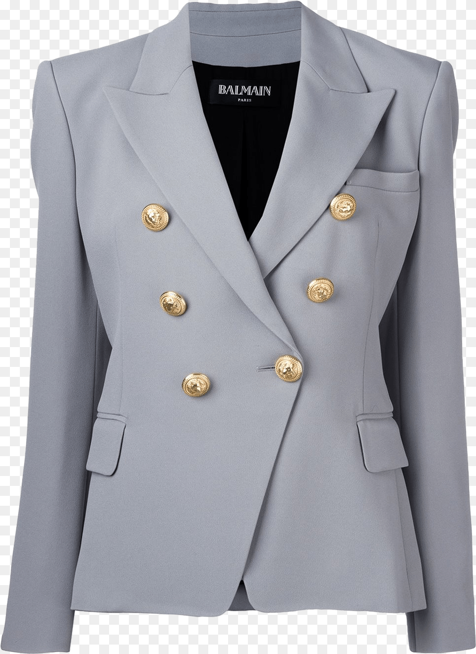 Women Double Breasted Blazer Image File Balmain Jacket Woman, Clothing, Coat, Formal Wear, Suit Free Png Download