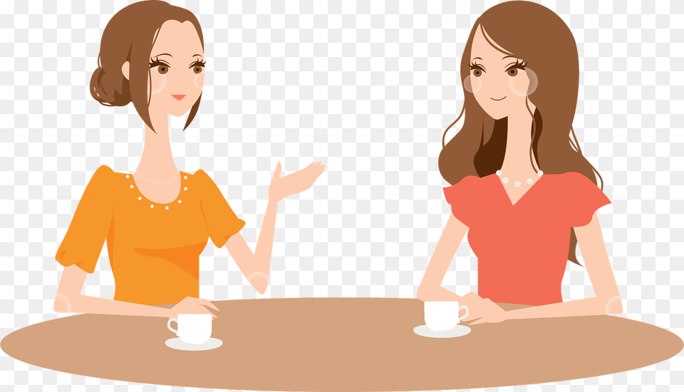 Women Having Coffee Together In A Cafe Clipart, Adult, Person, Female, Woman Free Png