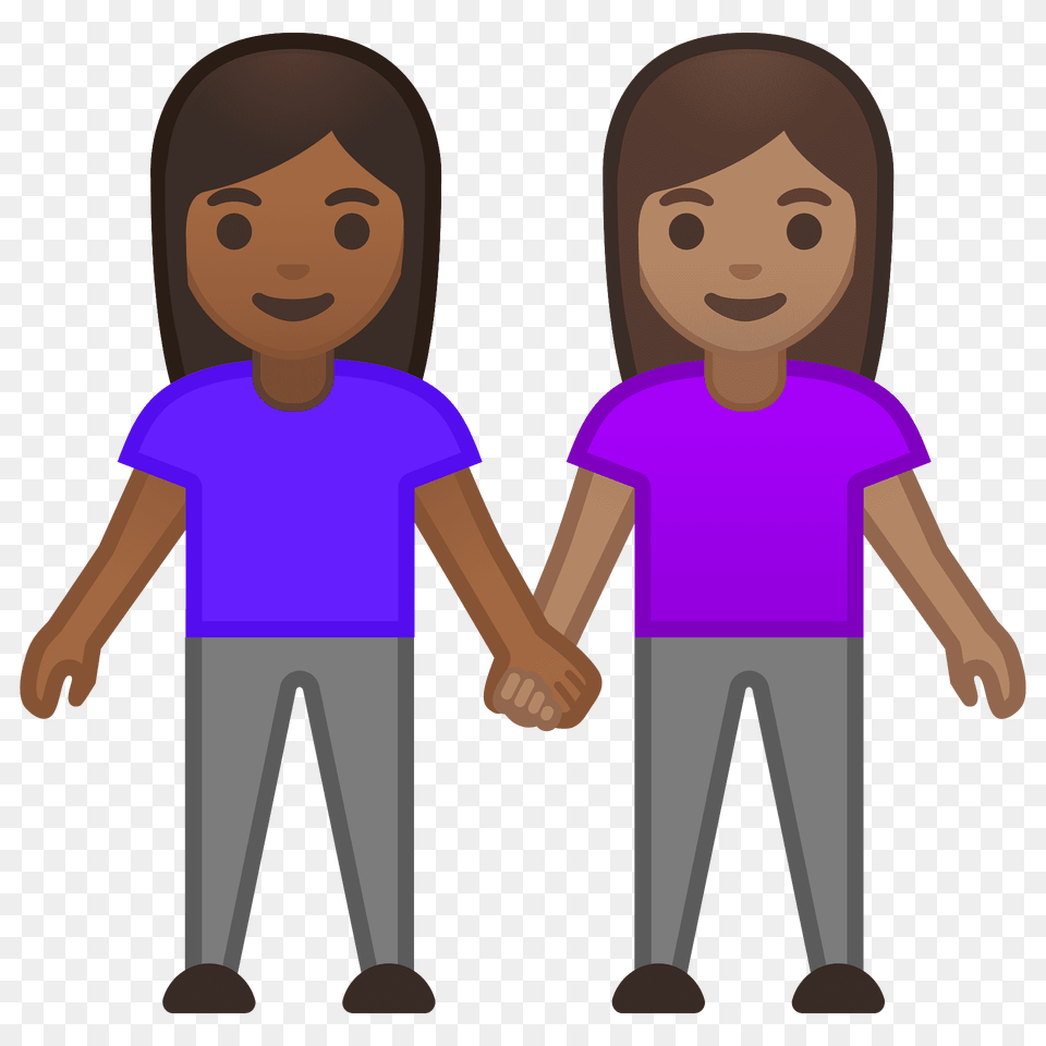 Women Holding Hands Emoji Clipart, Clothing, T-shirt, Person, Face Free Png Download