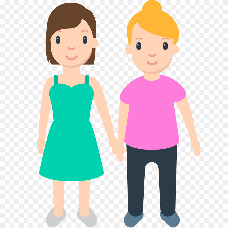 Women Holding Hands Emoji Clipart, Child, Female, Girl, Person Png