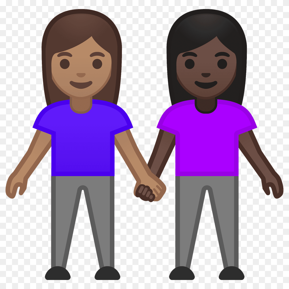 Women Holding Hands Emoji Clipart, Clothing, T-shirt, Person, Face Free Png Download