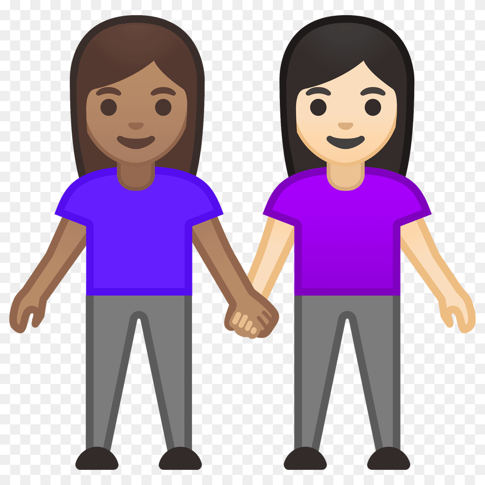 Women Holding Hands Emoji Clipart, Clothing, T-shirt, Person, Baby Png Image