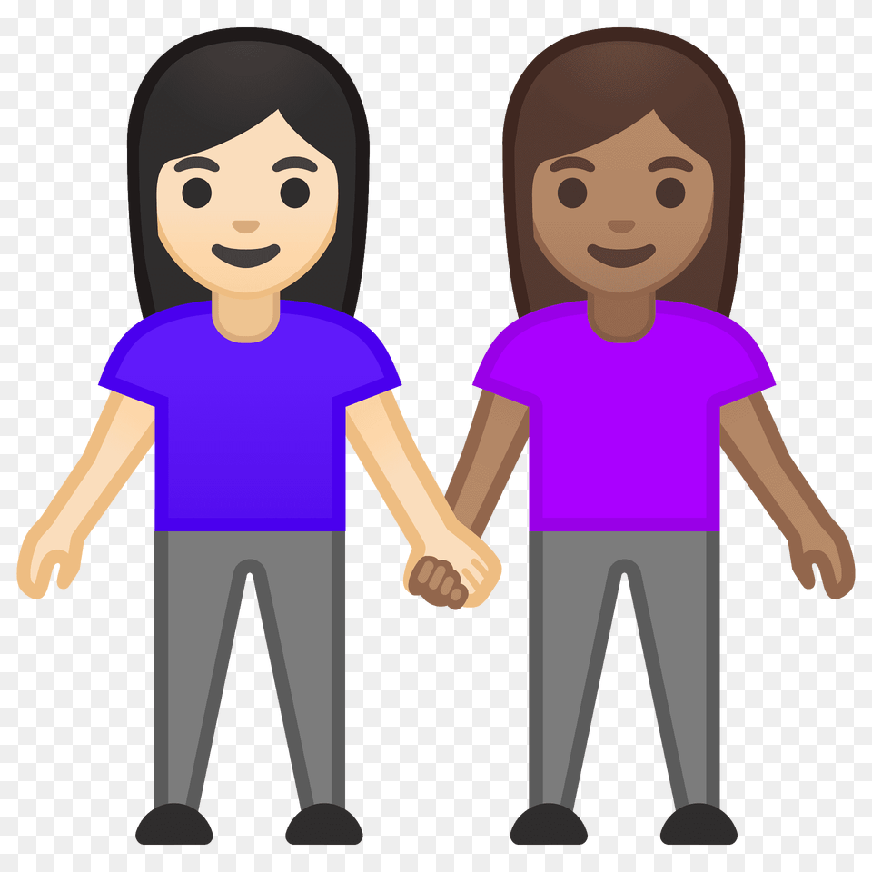 Women Holding Hands Emoji Clipart, Clothing, T-shirt, Person, Baby Free Png Download