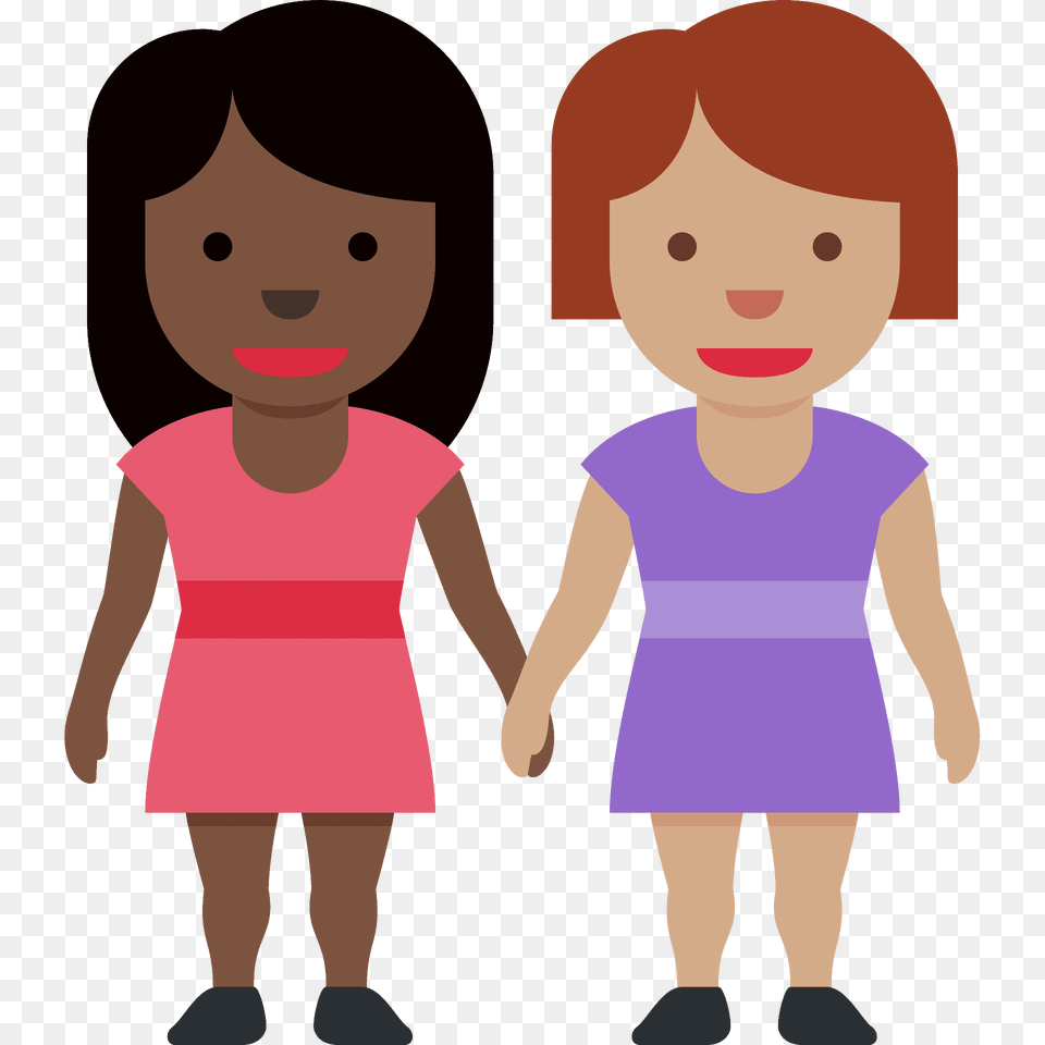 Women Holding Hands Emoji Clipart, Baby, Person, Head, Face Png Image