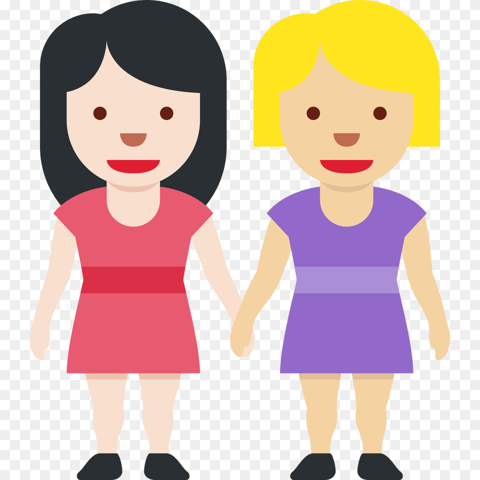 Women Holding Hands Emoji Clipart, Baby, Person, Face, Head Png Image
