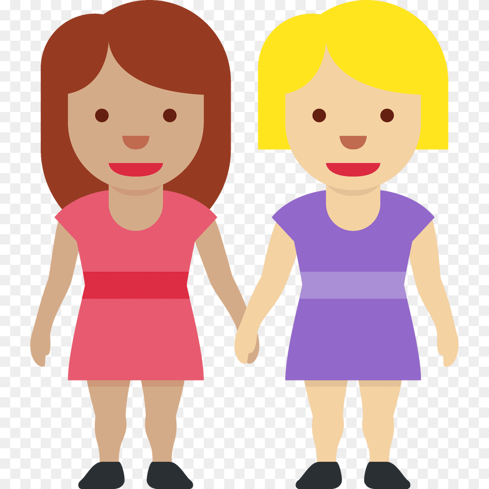 Women Holding Hands Emoji Clipart, Baby, Person, Face, Head Png Image