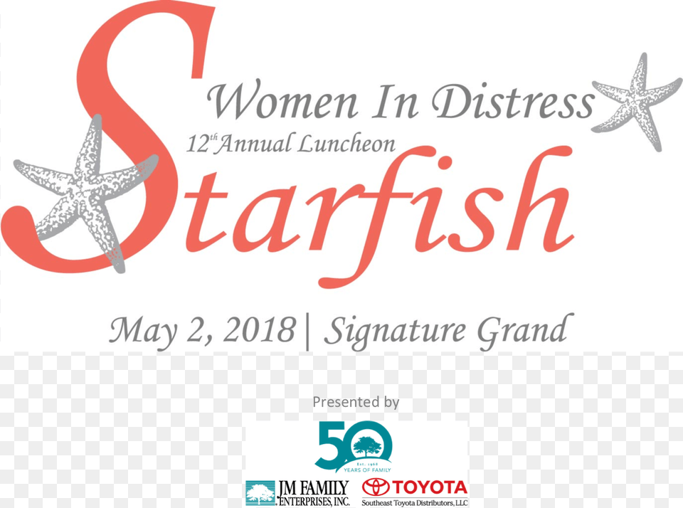 Women In Distress39 12th Annual Starfish Luncheon Women Of Atampt, Advertisement, Animal, Sea Life, Poster Free Png Download