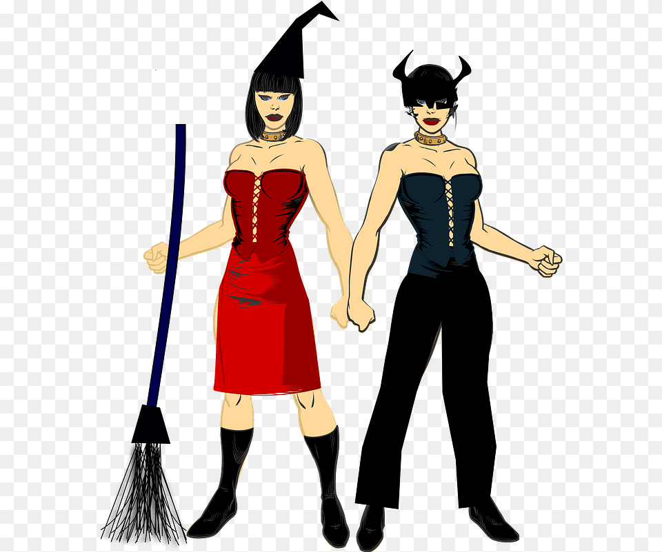 Women In Halloween Costumes Clipart Halloween Costume, Adult, Person, Female, Woman Png Image