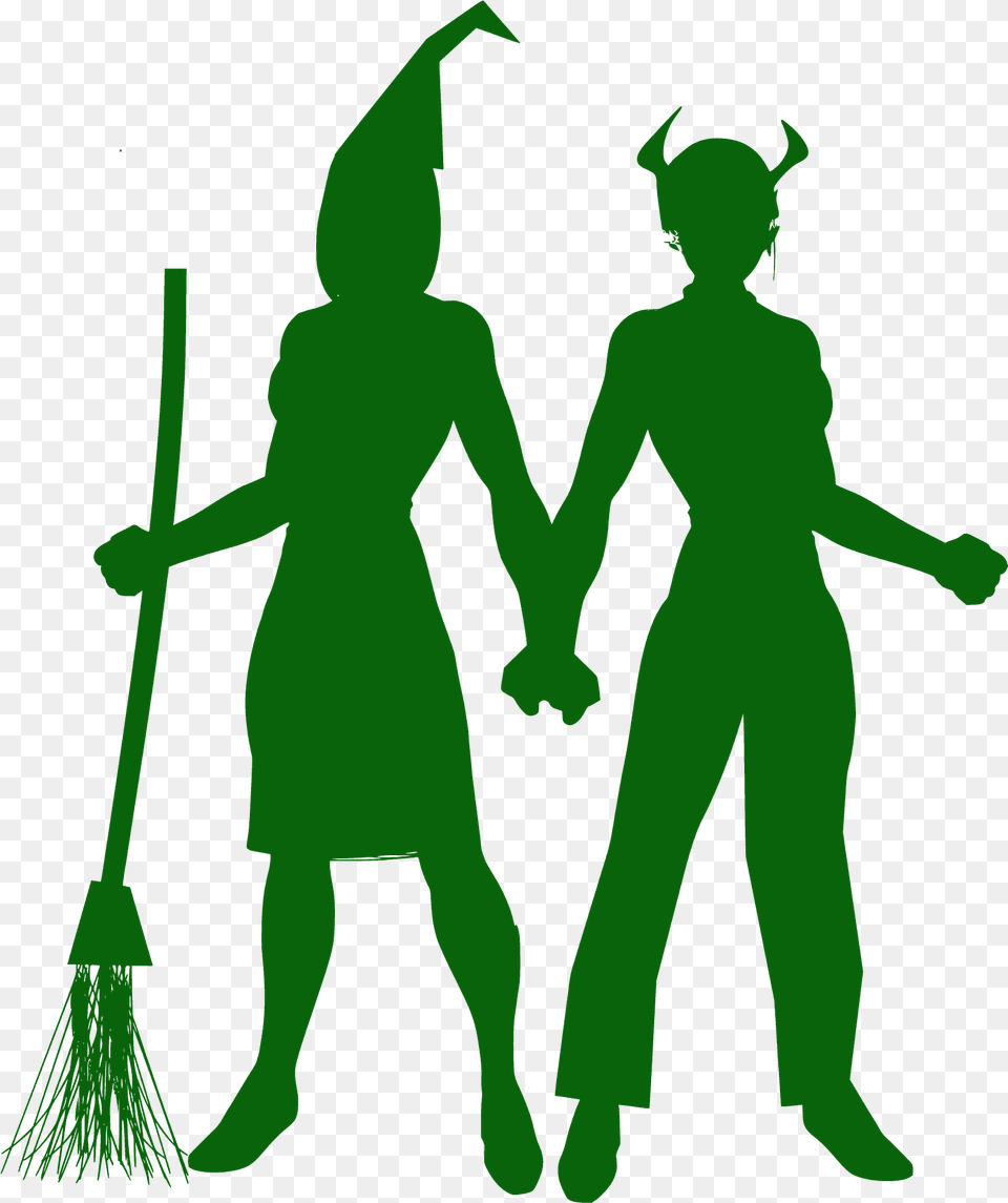 Women In Halloween Costumes Silhouette, Person Png Image