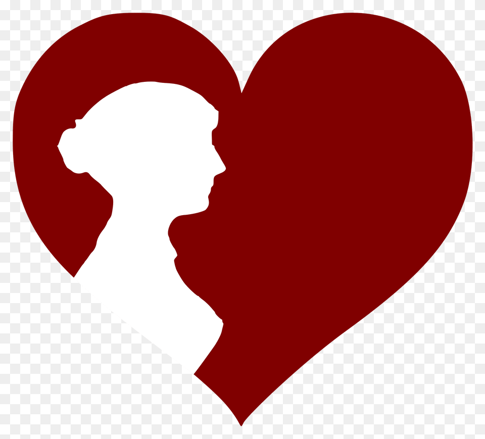 Women In Red Logo Jane Austen 05 Clipart, Heart, Face, Head, Person Png Image