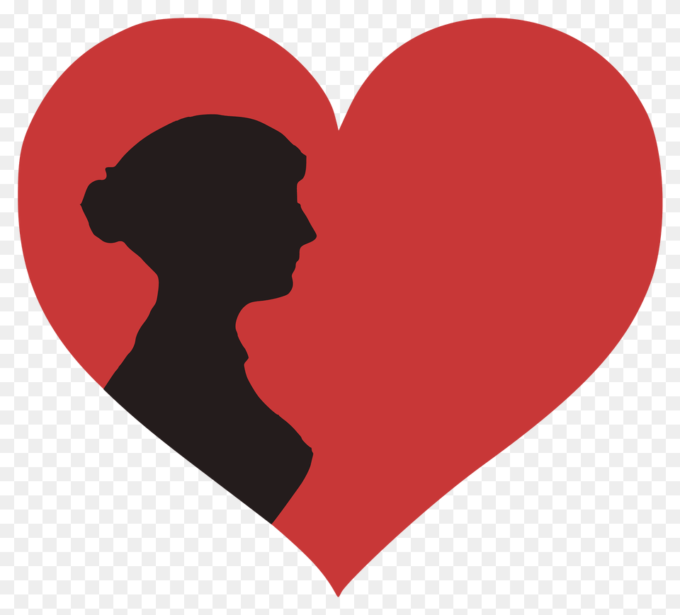 Women In Red Logo Jane Austen 11 Clipart, Heart, Adult, Female, Person Png Image