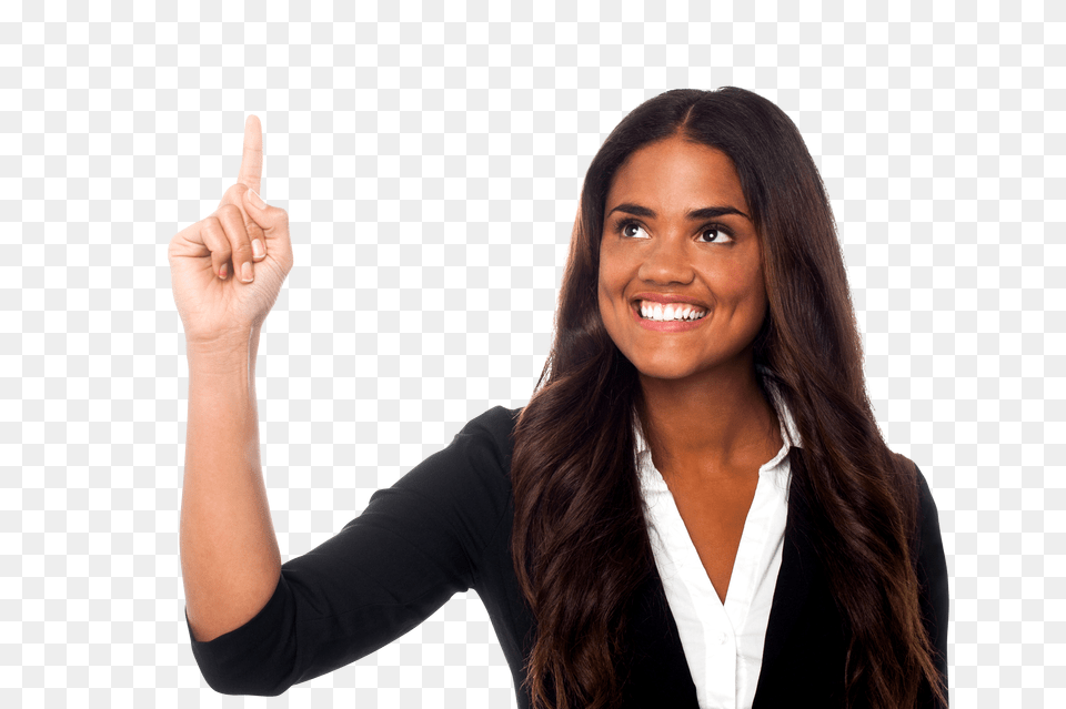 Women Pointing Top Image Woman Pointing Finger Free Png Download