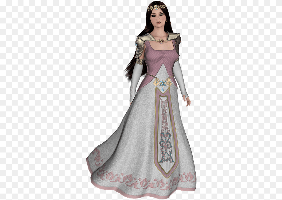 Women Pretty Fantasy Princess Crown Female Fantasy Princess, Formal Wear, Clothing, Dress, Fashion Png