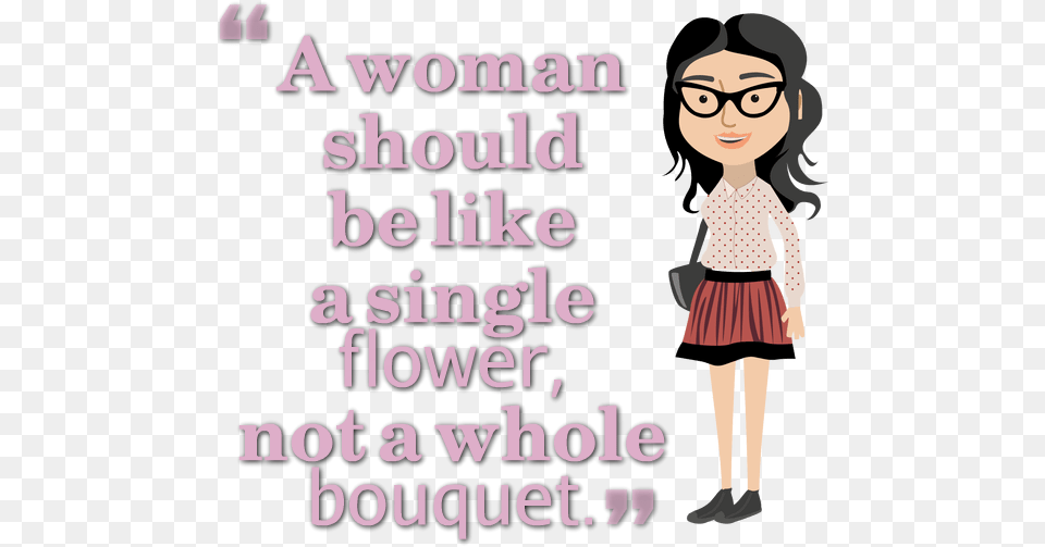Women Quotes Cartoon, Skirt, Clothing, Person, Girl Png Image