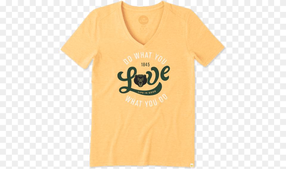 Women S Baylor University Do What You Love Cool Vee Shirt, Clothing, T-shirt, Animal, Canine Png