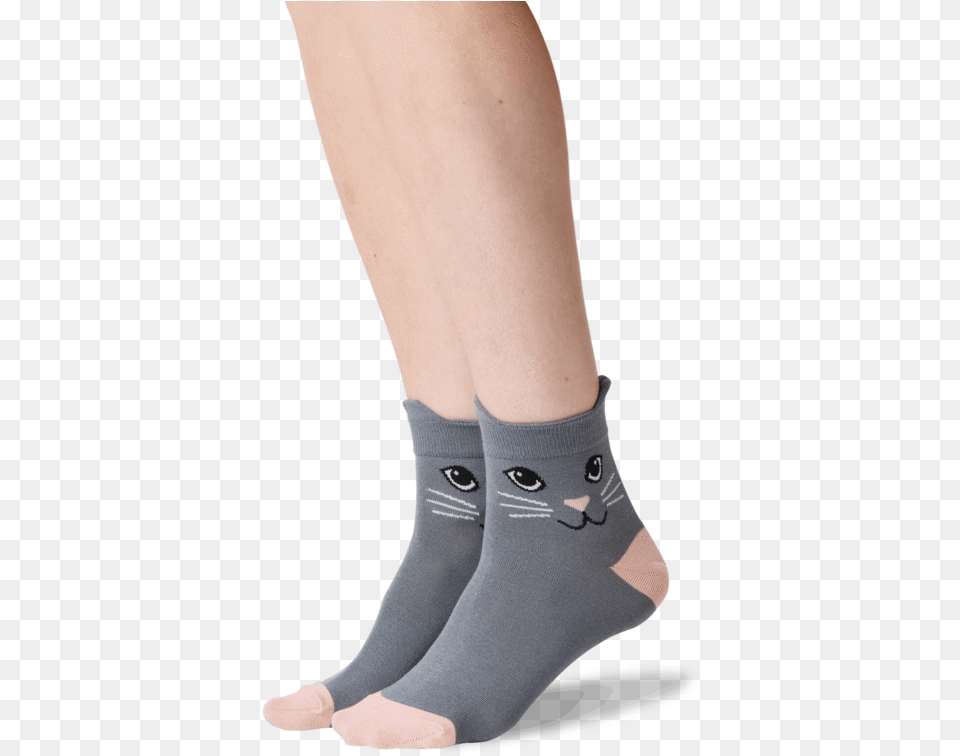 Women S Cat Ears Anklet Socks In Gray Frontclass Tights, Clothing, Hosiery, Sock, Ankle Free Png
