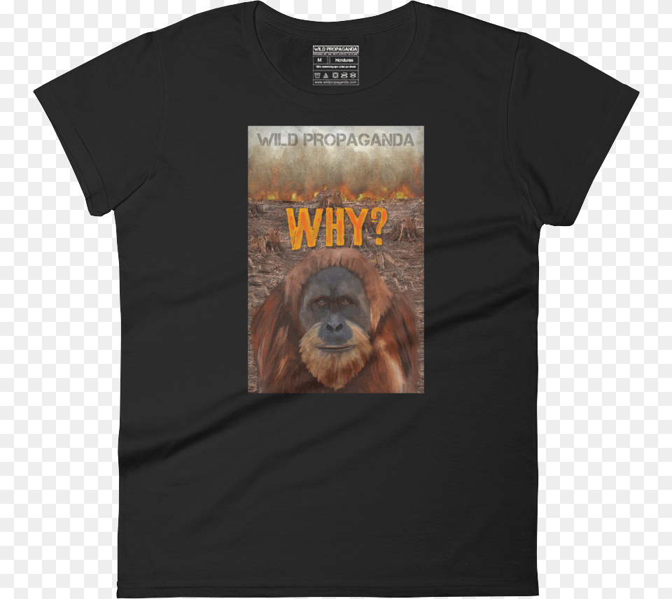 Women S Crew Neck T Shirt Orangutan Shirt, Clothing, T-shirt, Animal, Wildlife Free Transparent Png