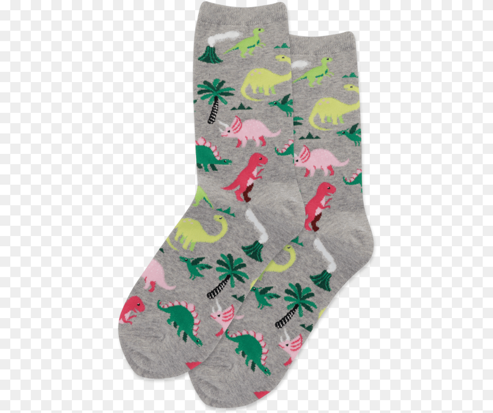 Women S Dinosaurs Crew Socksclass Slick Lazy Image Sock, Clothing, Hosiery Free Png