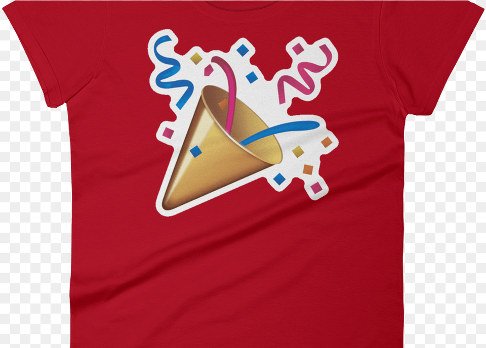 Women S Emoji T Shirt Party Popper Just Emoji We Ve Been Nominated, Clothing, T-shirt, Triangle, Hat Free Png Download