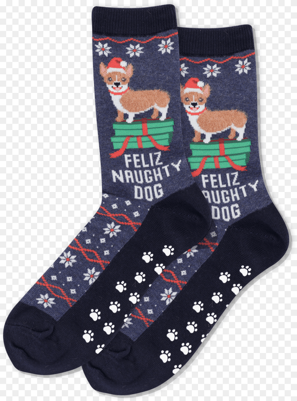 Women S Feliz Naughty Dog Socksclass Slick Lazy Sock, Clothing, Hosiery, Baby, Person Png