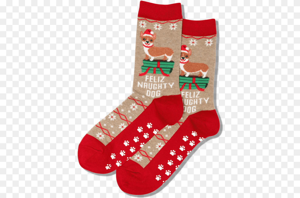 Women S Feliz Naughty Dog Socksclass Slick Lazy Sock, Hosiery, Clothing, Festival, Christmas Png Image