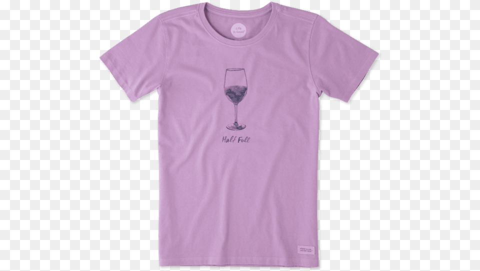 Women S Half Full Wine Glass Crusher Tee, Clothing, Shirt, T-shirt Png