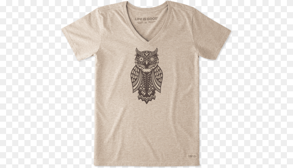 Women S Magic Owl Crusher Vee Life Is Good Owl T Shirt, Clothing, T-shirt, Animal, Bird Free Png