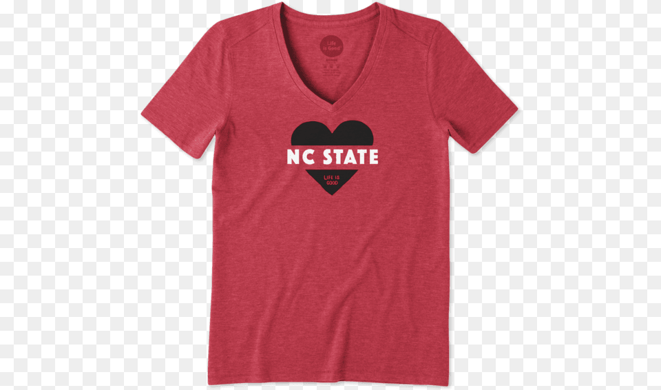 Women S Nc State Wolfpack Heart Knockout Cool Vee Asu Mom Shirt, Clothing, T-shirt Png
