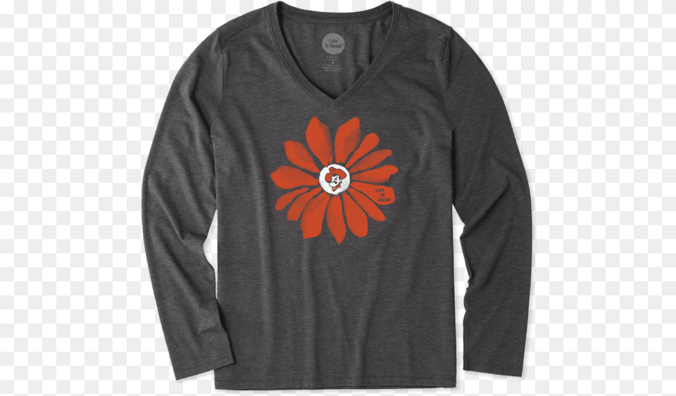 Women S Oklahoma State Cowboys Daisy Long Sleeve Cool Cool Wisconsin Badger Shirts, Clothing, Long Sleeve, Knitwear, Sweater Png