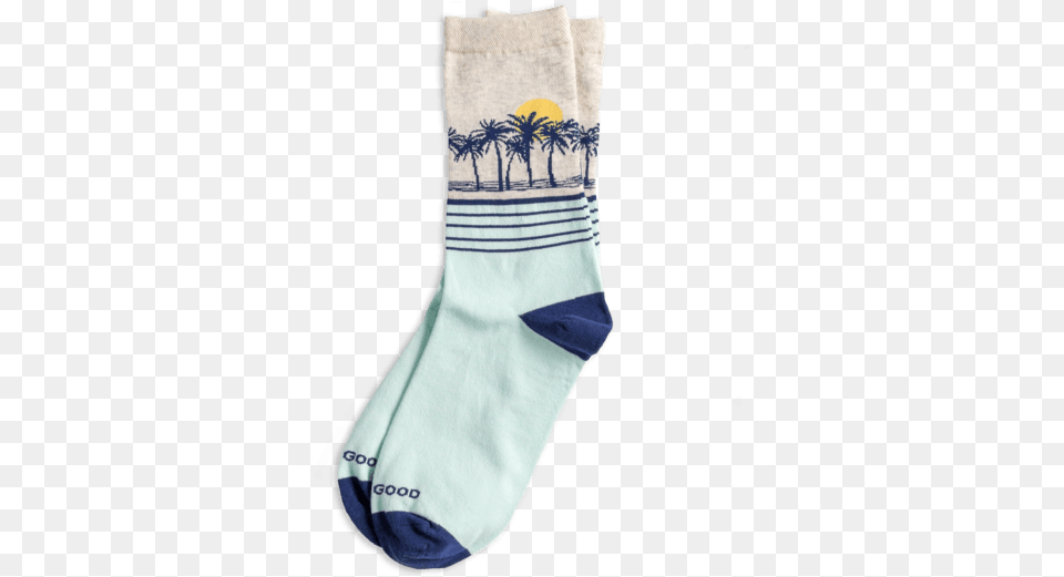 Women S Palm Tree Crew Socks Hockey Sock, Clothing, Hosiery, Person, Christmas Free Png Download