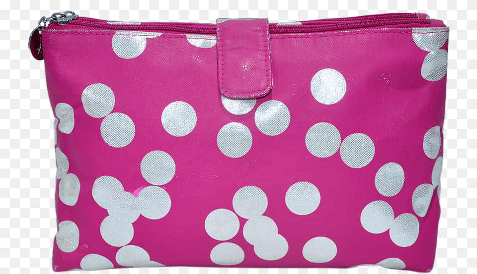 Women S Pink Travel Makeup Bag With Dots Pattern Shoulder Bag, Accessories, Handbag, Purse, Polka Dot Free Png