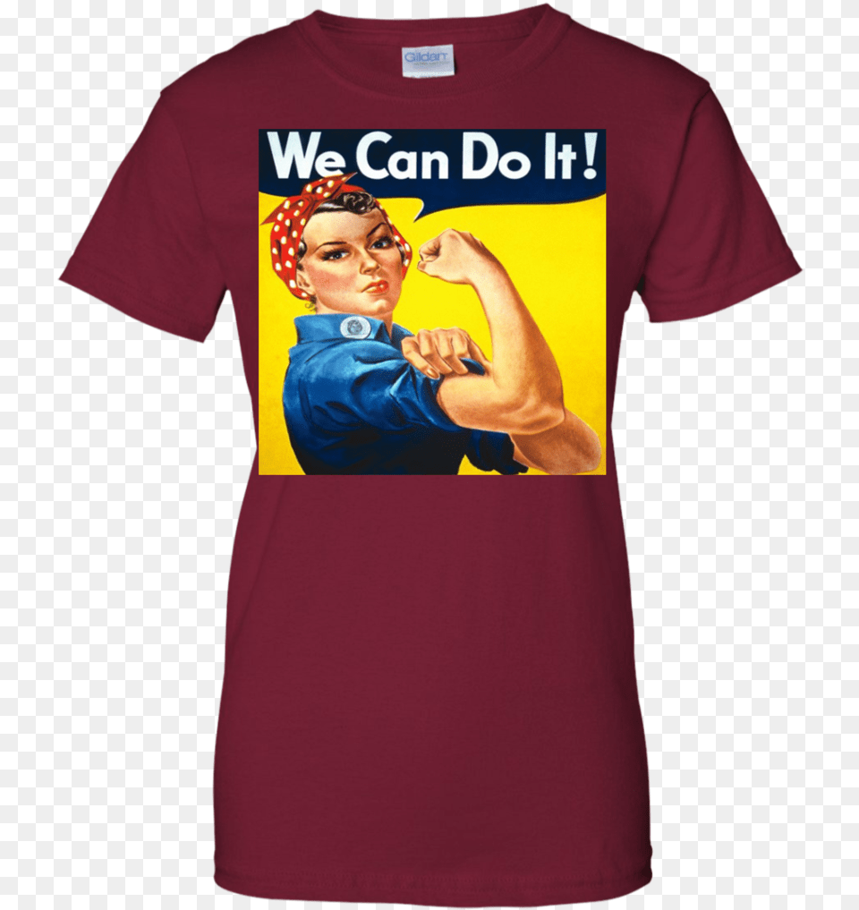 Women S Rosie The Riveter We Can Do It Retro Ww2 Menwomen We Can Do It Rosie The Riveter, Clothing, T-shirt, Adult, Female Png Image