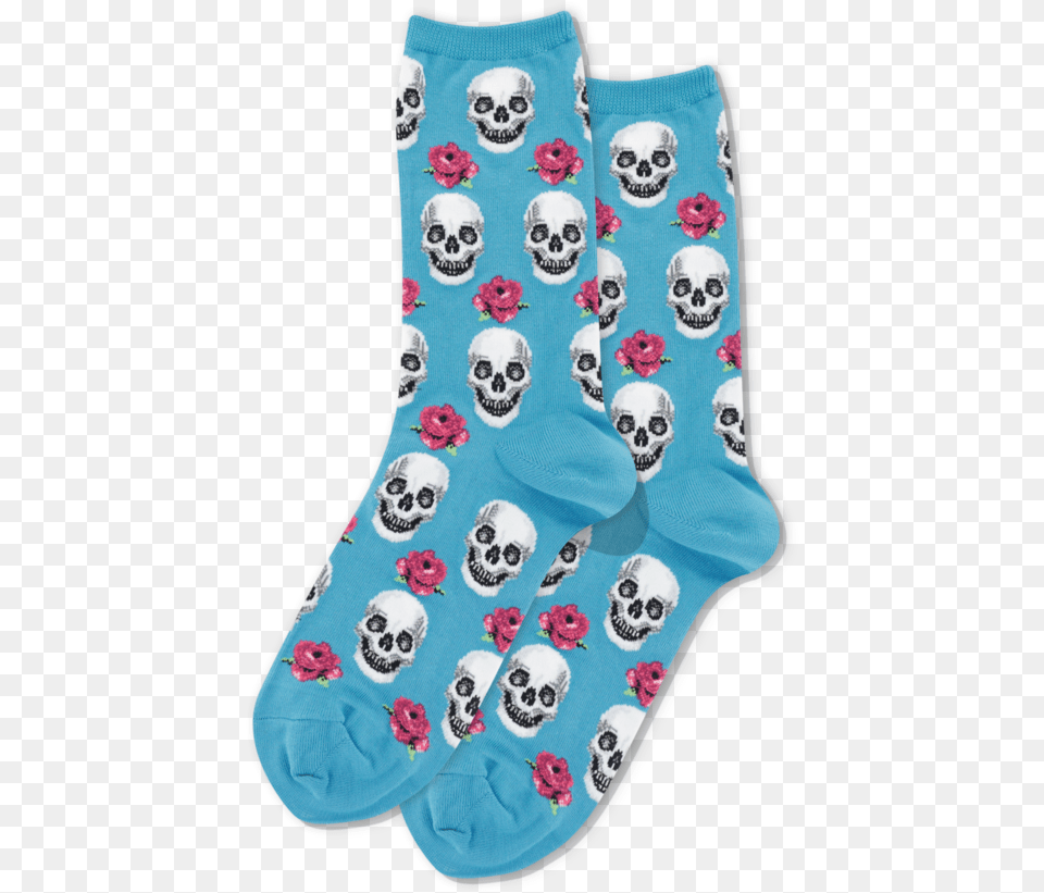 Women S Skull And Roses Socksclass Slick Lazy Image Sock, Clothing, Hosiery Free Png Download