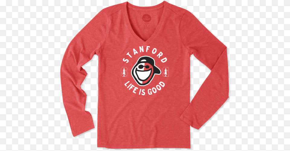 Women S Stanford Face Paint Jake Long Sleeve Cool Vee Long Sleeved T Shirt, Clothing, Long Sleeve, Knitwear, Sweater Free Transparent Png
