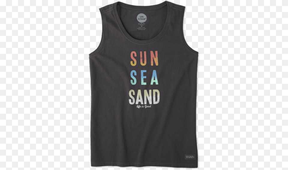 Women S Sun Sea Sand Sleeveless Crusher Scoop Active Tank, Clothing, Tank Top, T-shirt Free Png Download