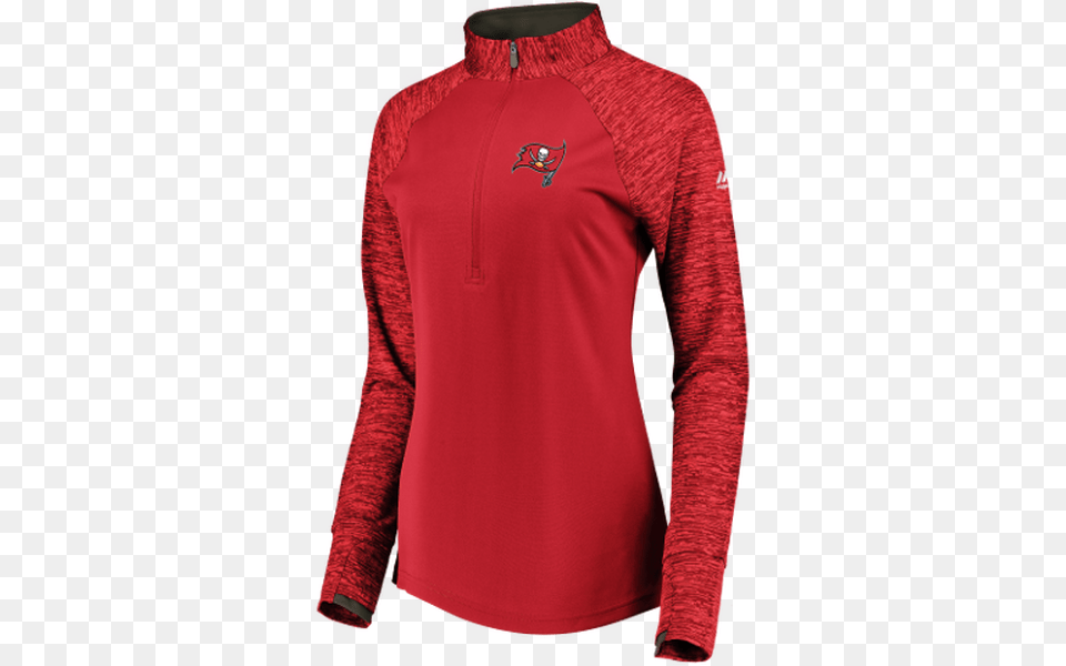 Women S Tampa Bay Buccaneers Ultra Streak 14 Zip Long Sleeved T Shirt, Clothing, Fleece, Long Sleeve, Sleeve Png
