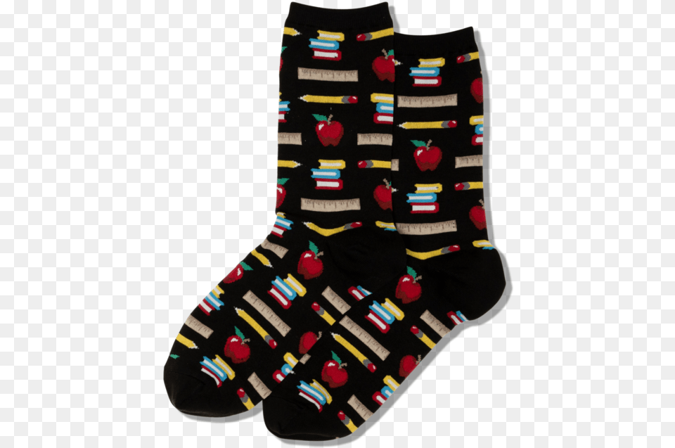 Women S Teachers School Supplies Socksclass Slick Sock, Clothing, Hosiery, Diaper Free Png